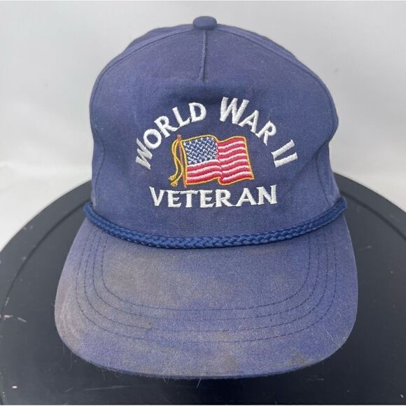 WW II Veteran Corded Snap Back Hat Bangor Maine - Picture 2 of 15